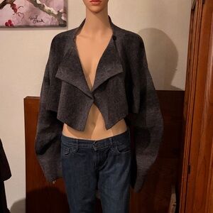 Simply Vera Vera Wang Charcoal Women's Cropped Sweater